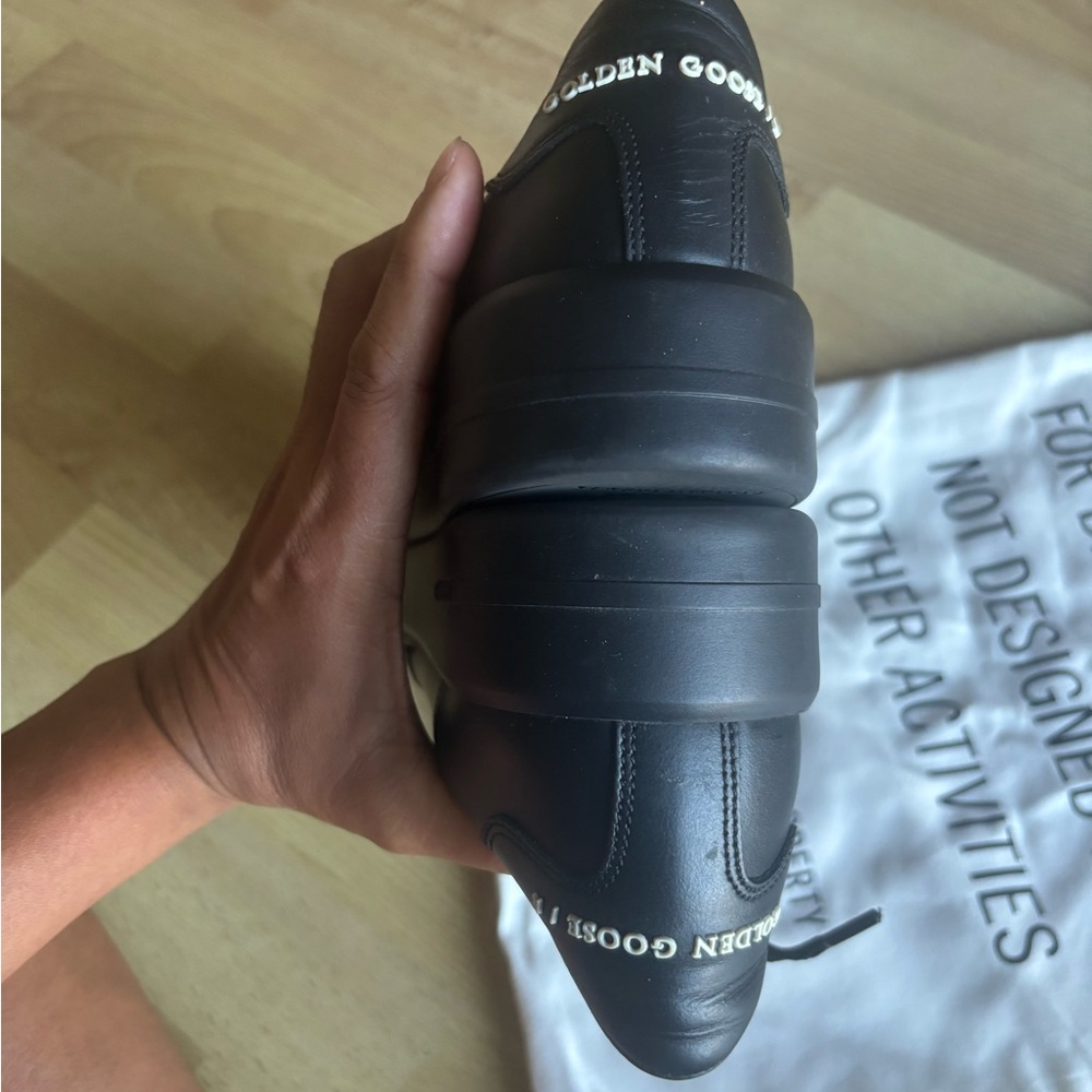 Golden Goose Black Leather Sneakers with Star - Picture 11 of 12